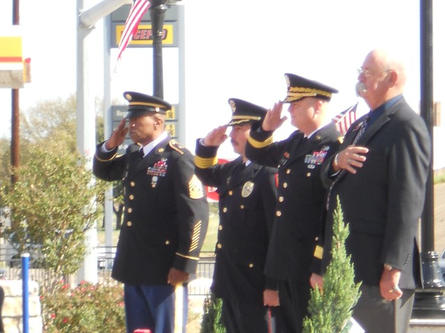 13th ESC, City of Belton Dedicate Flag Pole on Veteran's Day