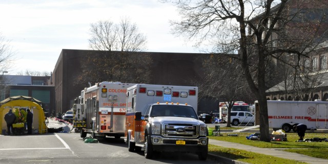 Emergency first responders converge on the Arsenal