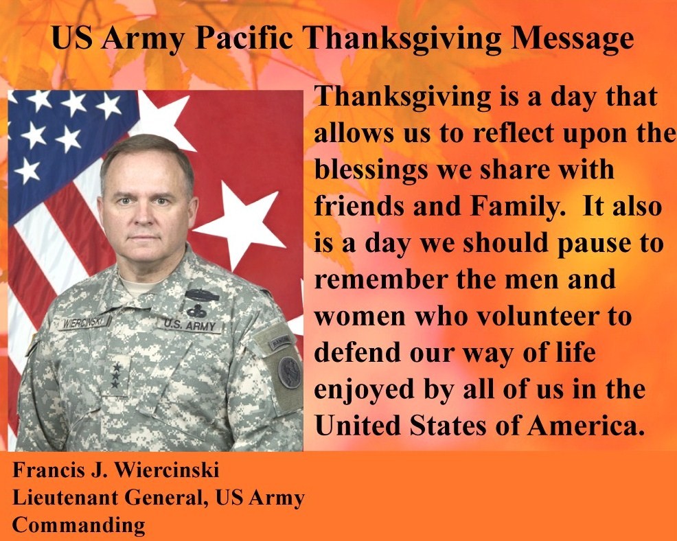 Us Army Pacific Thanksgiving Message | Article | The United States Army