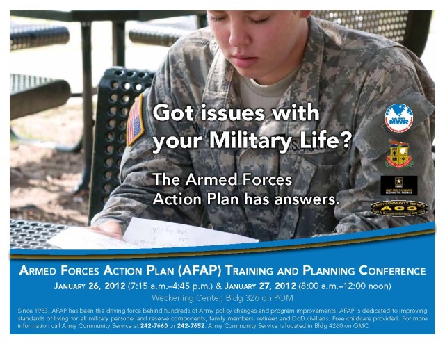 Armed Forces Action Plan Training and Planning Conference flyer