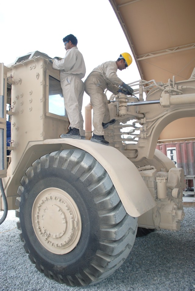 Adding on armor at Camp Arifjan