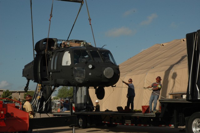 MH-60L prepares for departure after repairs at the Corpus Christi Army Depot