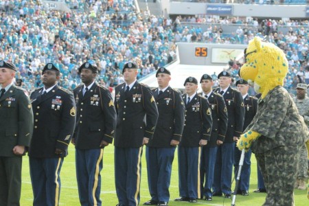 Third ID Soldiers take part in Jaguars Military Appreciation Day