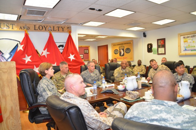 Senior logisticians from the services visit 401st Army Field Support Brigade