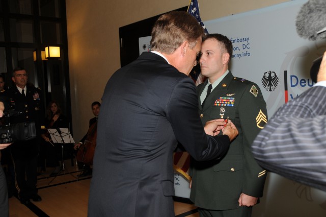 Soldier earns German medal for saving ally's life