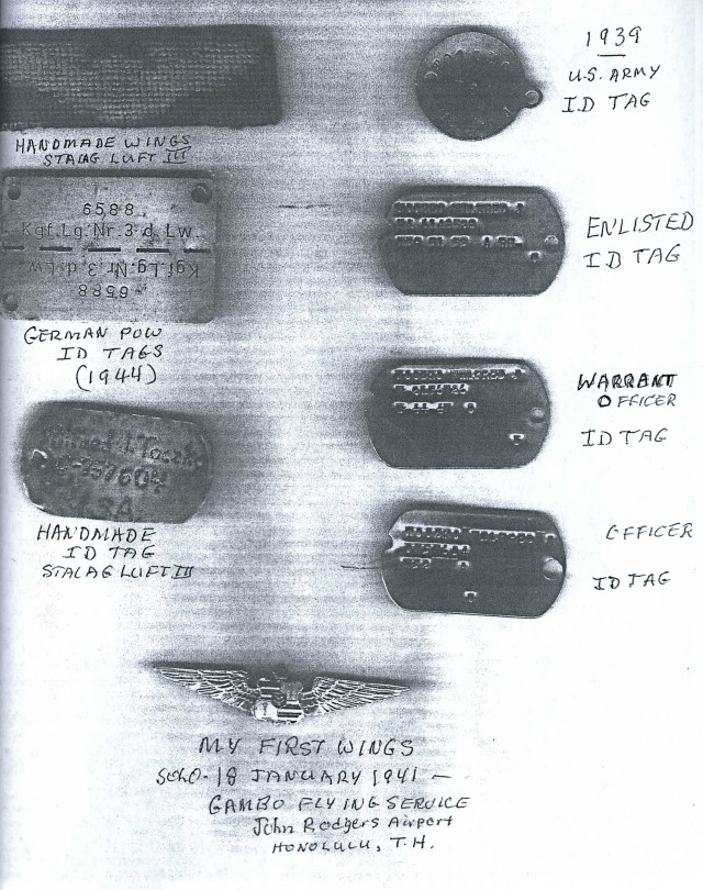 Wilfred Toczko's various identification tags and his first wings