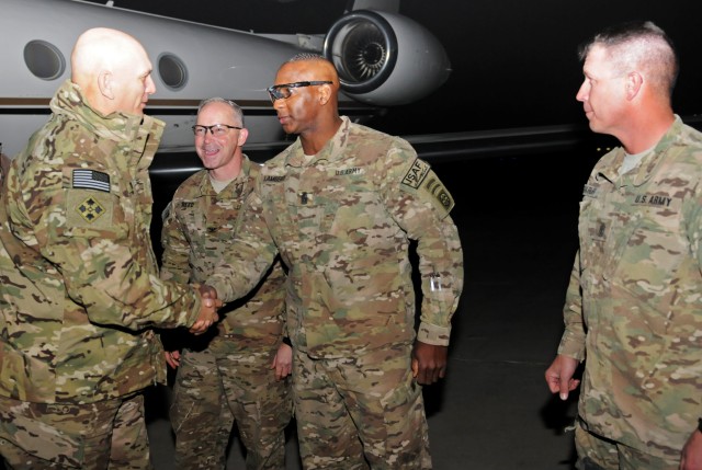 Army Chief of Staff Gen. Raymond Odierno arrives on Kandahar Airfield