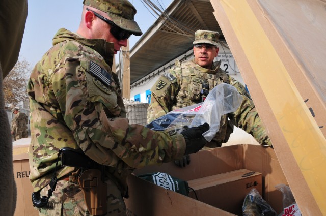 USO partners with TF-Resolute to bring holiday gifts to Soldiers