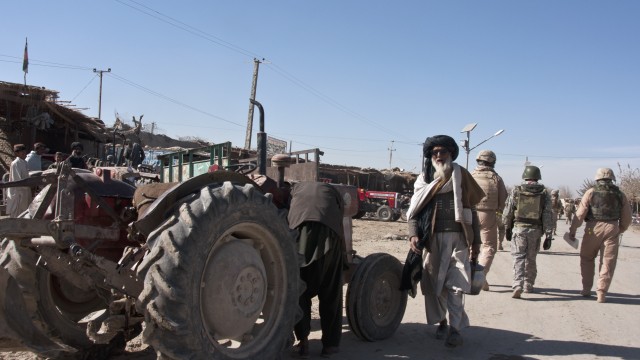On patrol in the Nawa bazaar