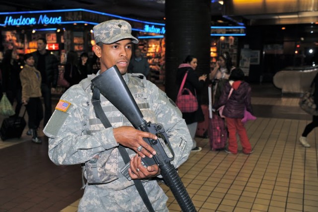 New York National Guard On Duty in New York City on New Year's Eve