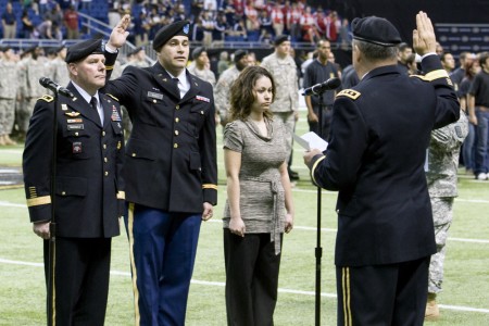 Cadets become lieutenants in front of thousands at All-American Bowl