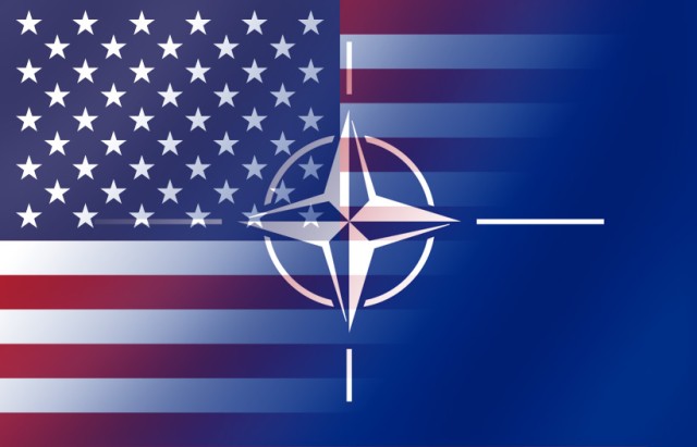 U.S.-NATO flags