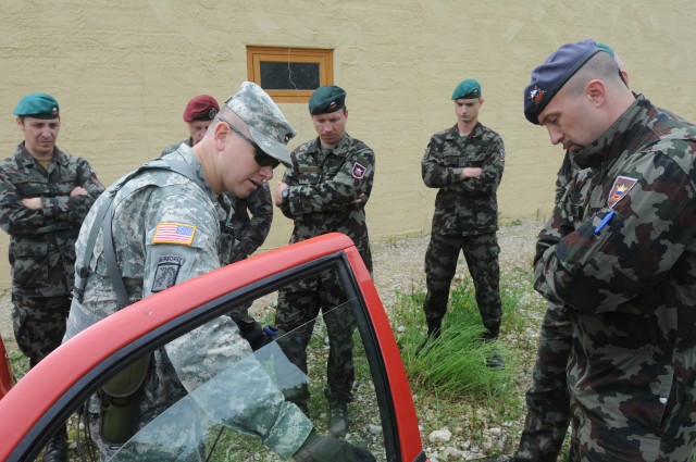 U.S. Soldiers worth with NATO allies at JMRC