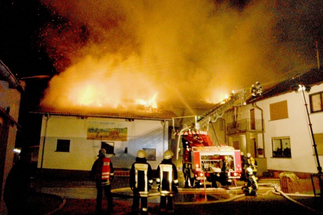 Garrison firefighters help douse blaze at German horse farm near Winnweiler