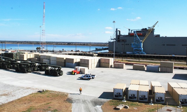 Pre-positioned materiel ready to go aboard USNS Red Cloud
