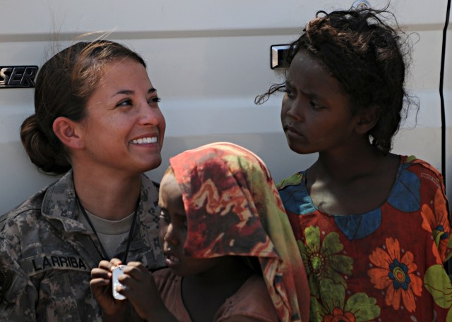 Children in Djibouti learn English through "Soldier in the Classroom" program