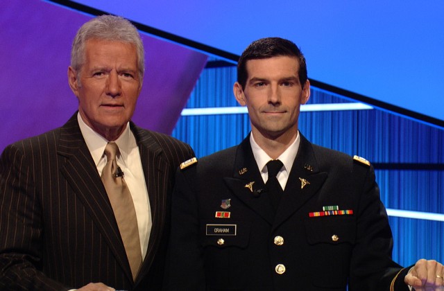 Capt. Brendan Graham and 'Jeopardy' host Alex Trebek
