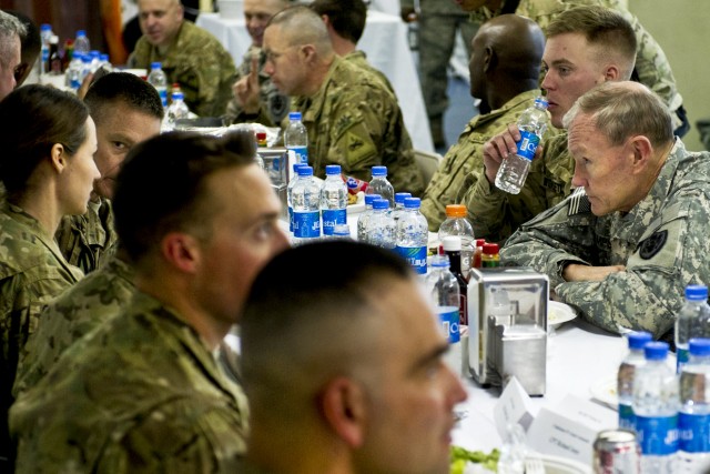 Dempsey meets troops at FOB Shank