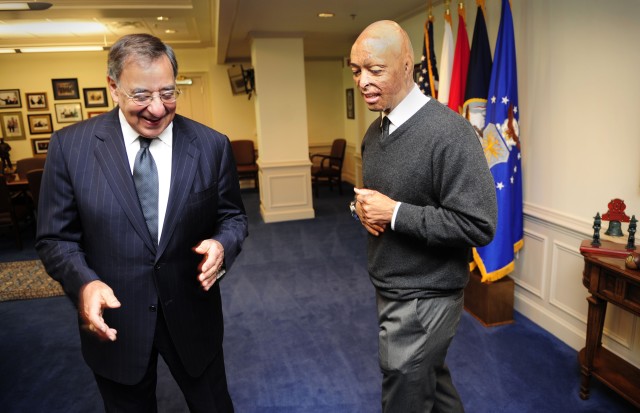 Martinez teaches Panetta a few dance steps
