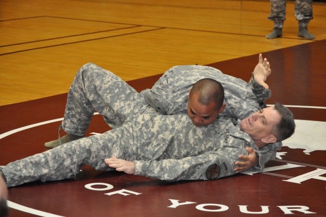 Teaching customer service on the mat