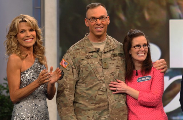 368th Engineer Battalion Soldier surprises wife on Wheel of Fortune