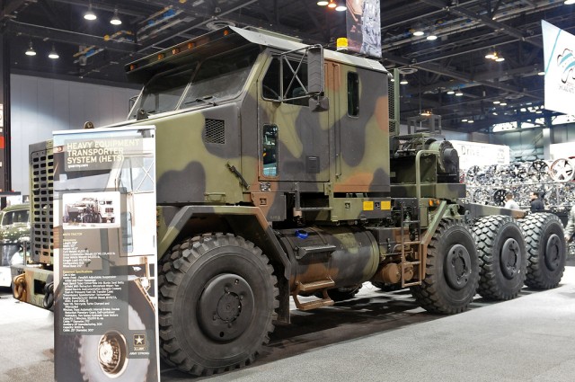 The U.S. Army highlights the The Heavy Equipment Transport System &#40;HETS&#41;  during the 2012 Chicago Auto Show