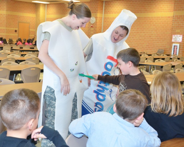 Soldiers teach children about 'sugarbugs'