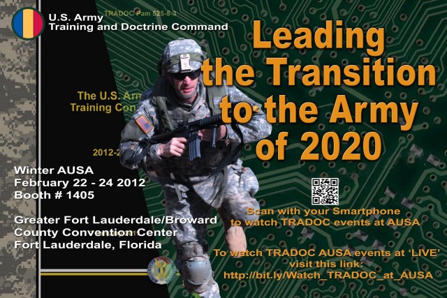 Listen live as leaders discuss how TRADOC is leading transition to the Army of the Future during AUSA