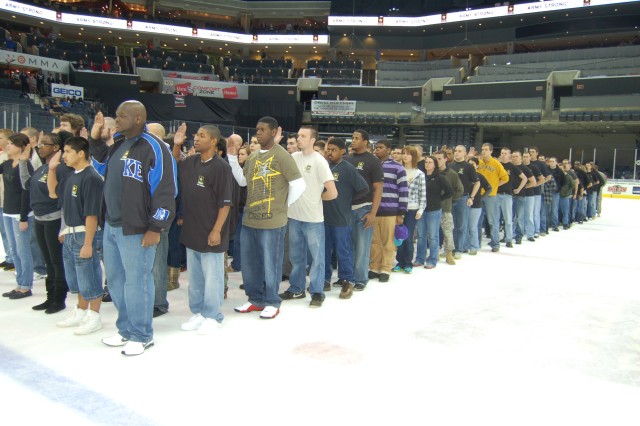 Charlotte Checkers Future Soldier Swear in