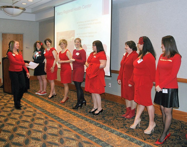 Officers' wives 'go red' to support heart health awareness