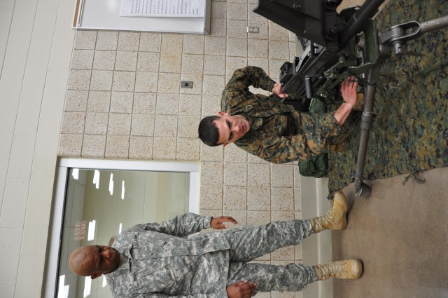 Marine gives a general a lesson