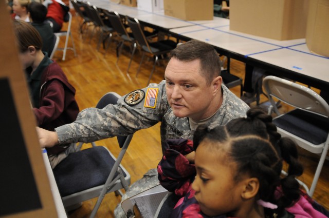 HHC 412th TEC Soldiers judge local science fair