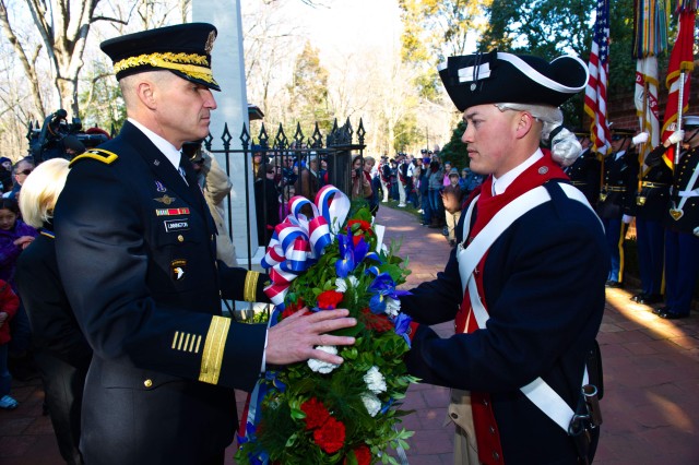Army honors nation's first president