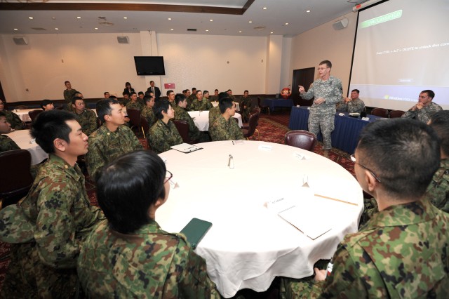 Japanese officer candidates enhance bilateral knowledge during visit with Camp Zama Soldiers