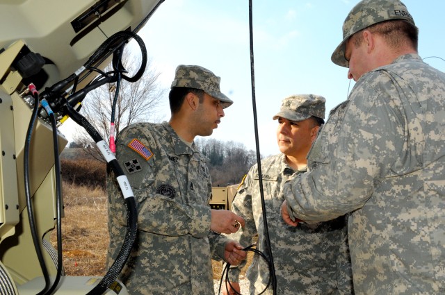 Soldiers set up USARAF Forward Command Post