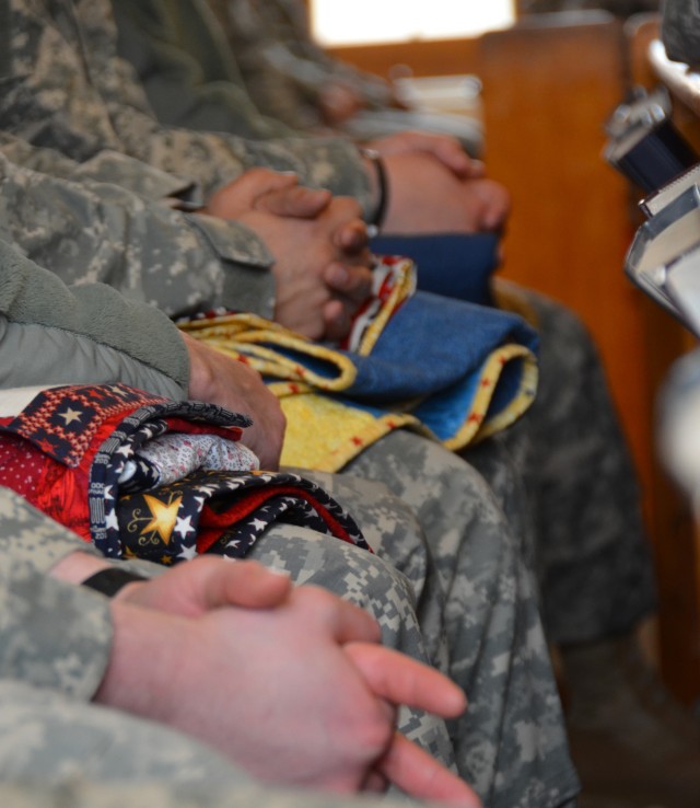 Quilts of Valor presented to Soldiers