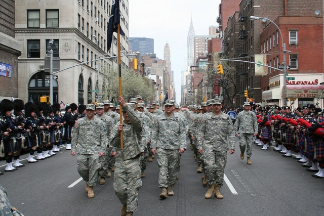 Fighting 69th Soldiers March in New York's St. Patrick's Day Parade