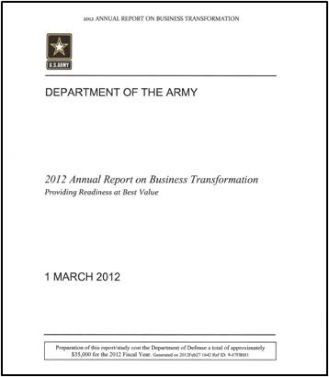 2012 Report to Congress on Business Transformation