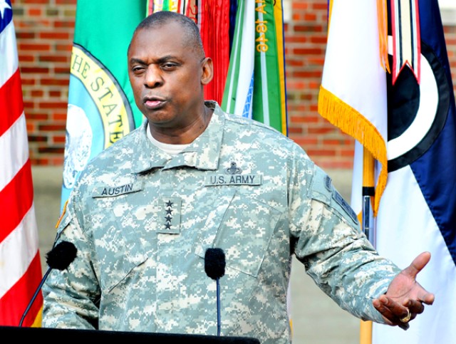 Gen. Lloyd Austin speaks at JBLM