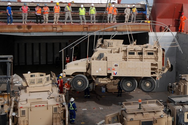 Last Iraq MRAP loaded for transport to 1st Cav museum