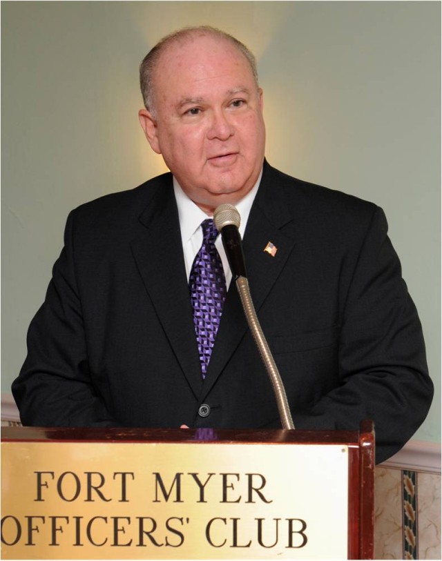 Dr. Joseph Westphal addresses a group of Army members