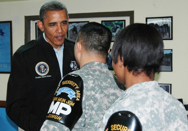 President Barack Obama visits Camp Bonifas, DMZ