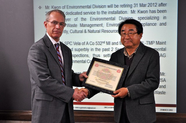Environmental superstars honored by USAG Yongsan Directorate of Public Works