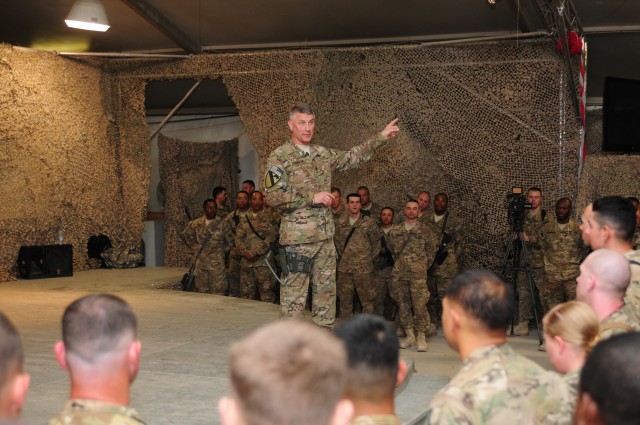 SMA Chandler speaks to troops in Afghanistan