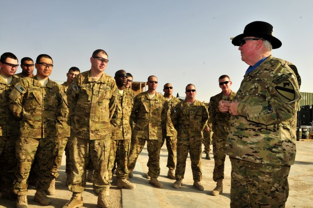 Medal of Honor recipient Col. (Ret.) Bruce Crandall visits CAB