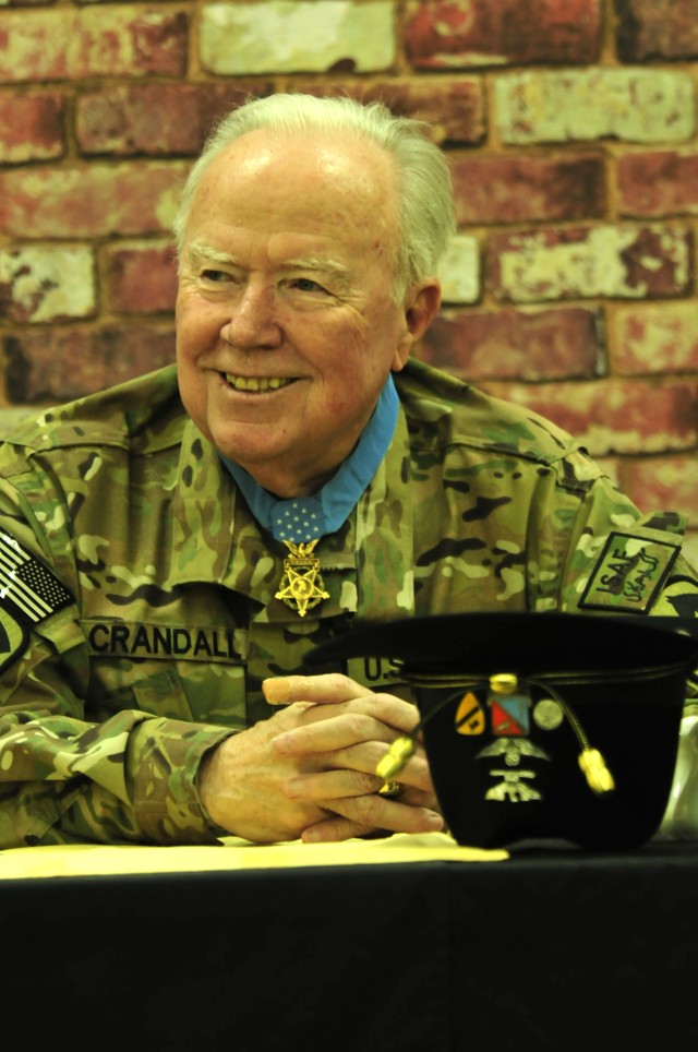 Medal of Honor recipient Col. (Ret.) Bruce Crandall visits CAB