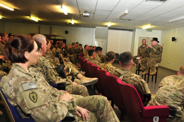 Medal of Honor recipient Col. (Ret.) Bruce Crandall visits CAB