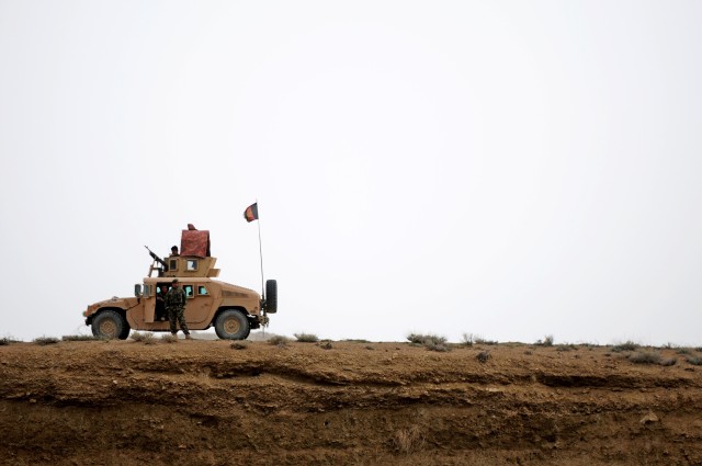 Command Sgt. Maj. Lambert conducts a battlefield circulation of Zabul province