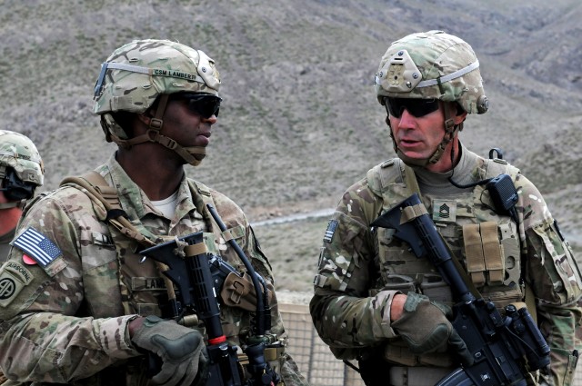 Command Sgt. Maj. Lambert conducts a battlefield circulation of Zabul province