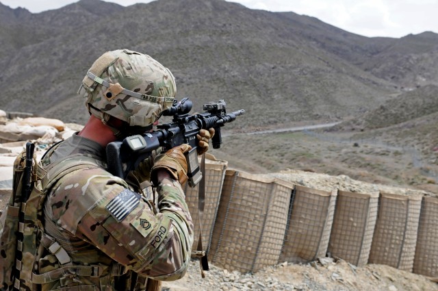 Command Sgt. Maj. Lambert conducts a battlefield circulation of Zabul province